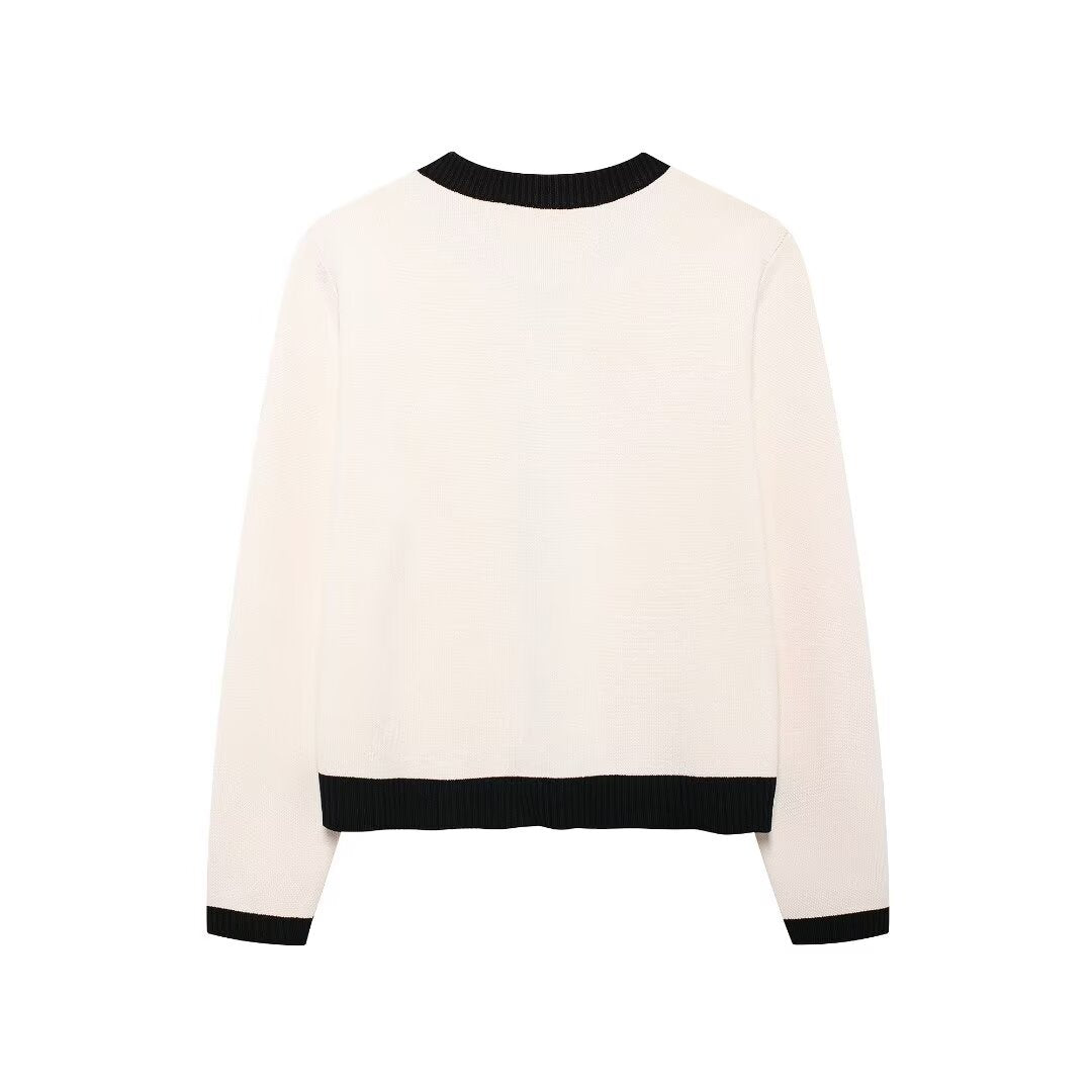 Georgina | Womens Gold Button Knit Jacket - 2