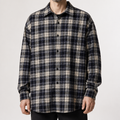 Gilbert | Mens Plaid Cotton Shirt Autumn Light Jacket, Navy Blue