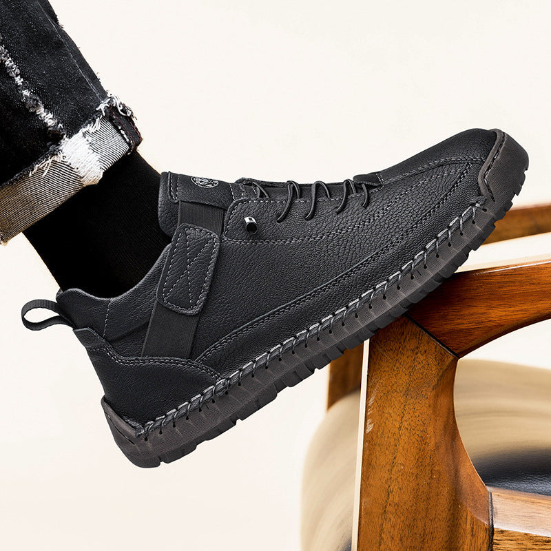 Griffin | Mens Leather Mid Top Stitched Casual Work Boots - 3