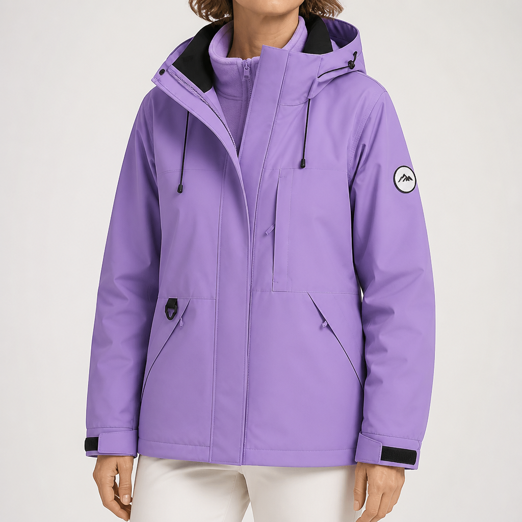 Griffin | Womens Waterproof Jacket Ski 3 In 1 Windproof Hooded Winter Coat, Purple