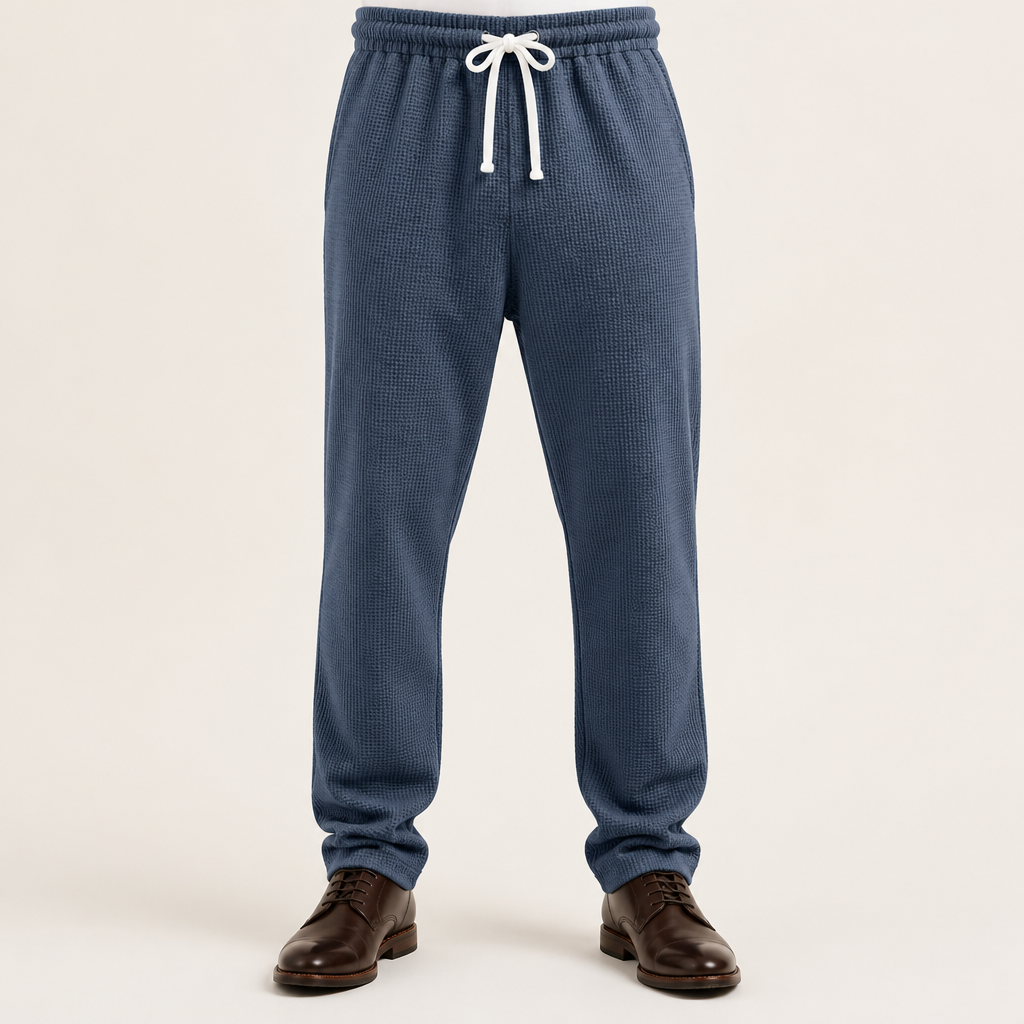 Gulliver | Mens Waffle Knit Casual Sports Versatile Trousers, Navy