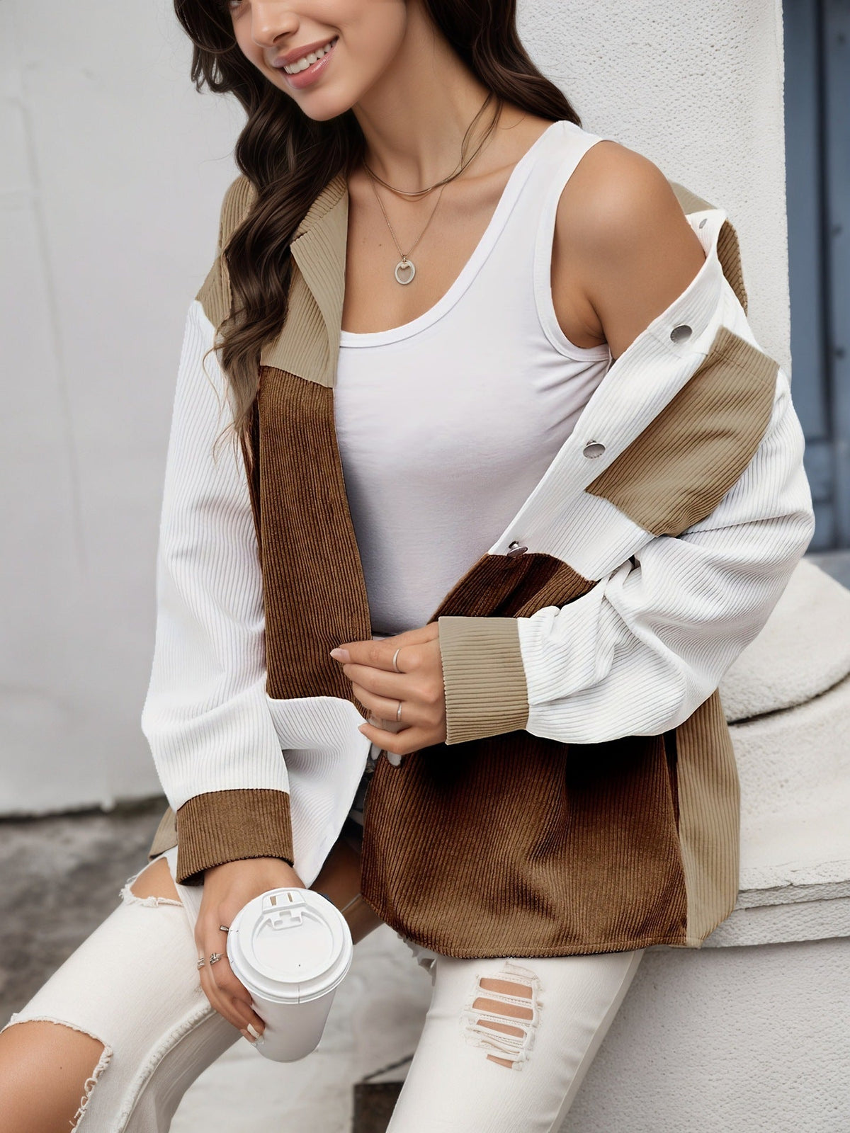 Harriet | Womens Loose Stand Collar Fashion Shirt - 3