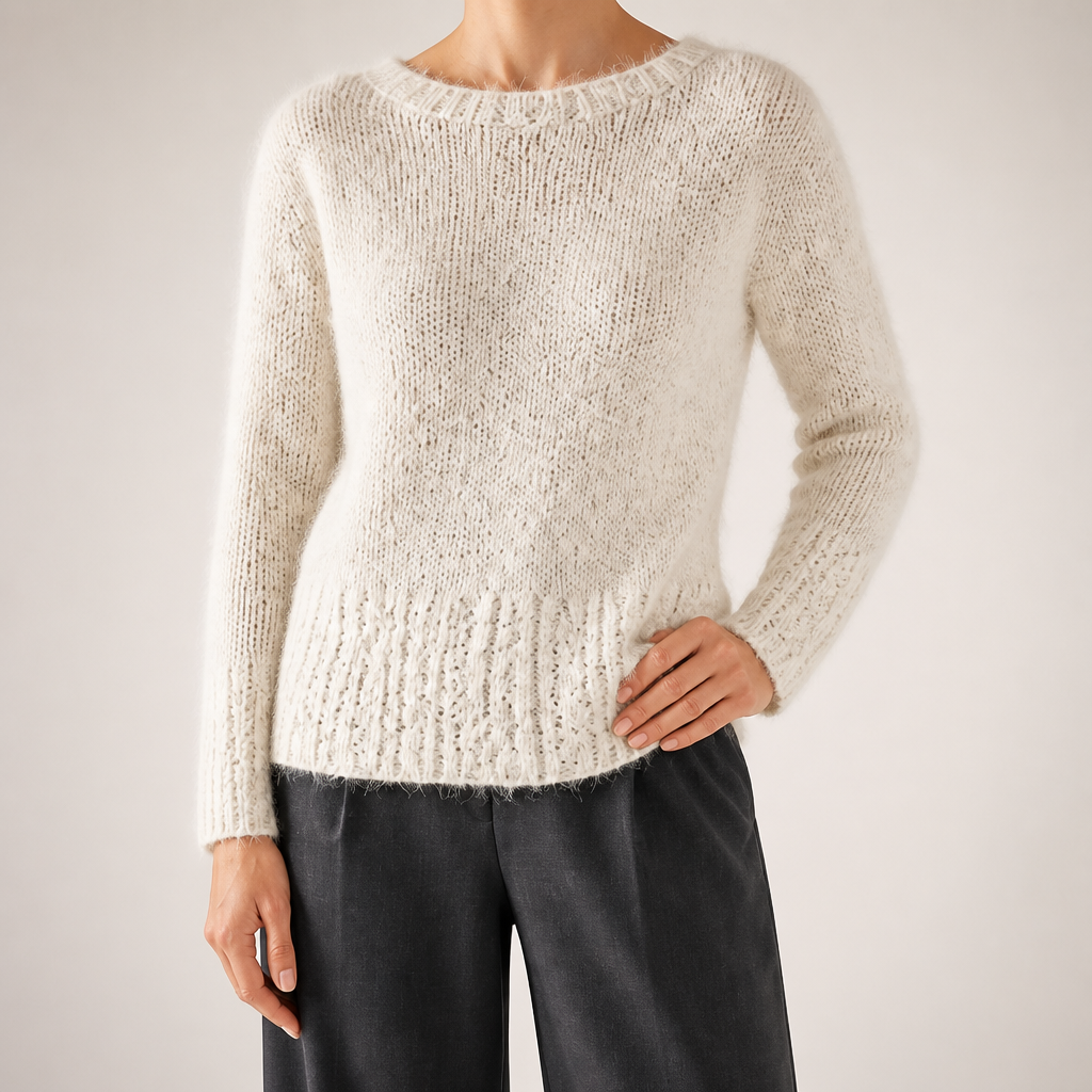 Hazel | Womens Wool Knitted Warm Cosy Winter Jumper Top, Design 1