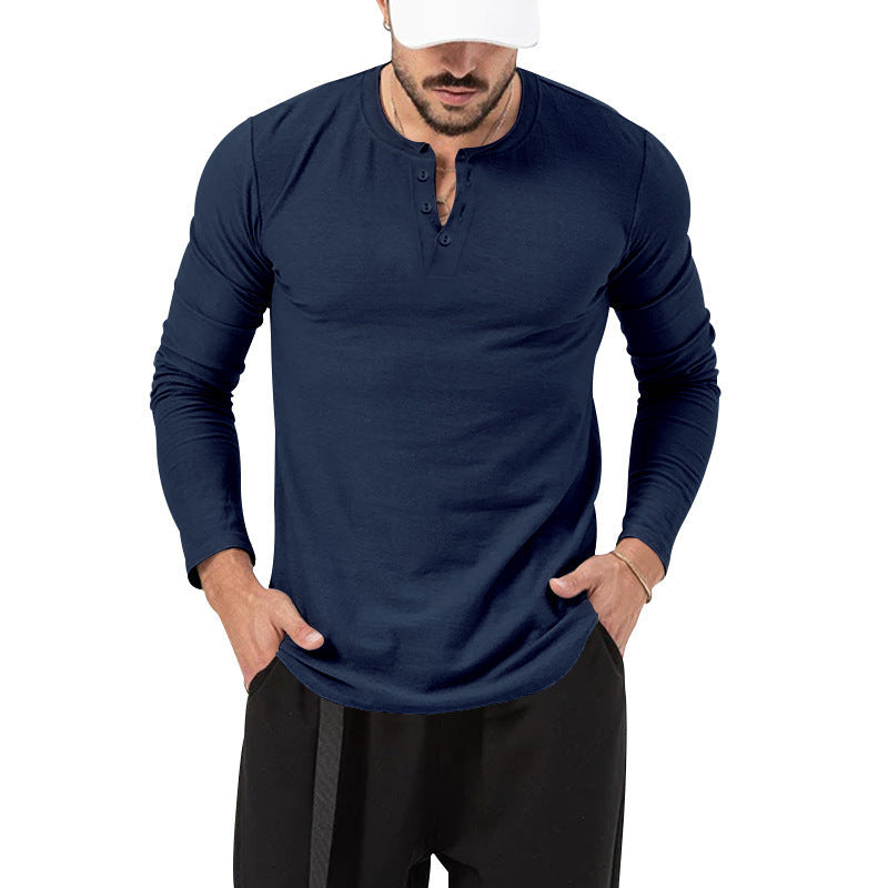 Holt | Mens Henley Long Sleeve Vintage Fitted Top - 11