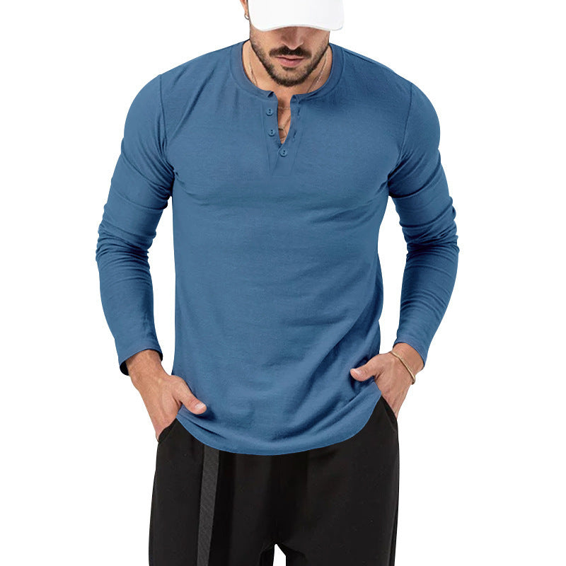 Holt | Mens Henley Long Sleeve Vintage Fitted Top - 12