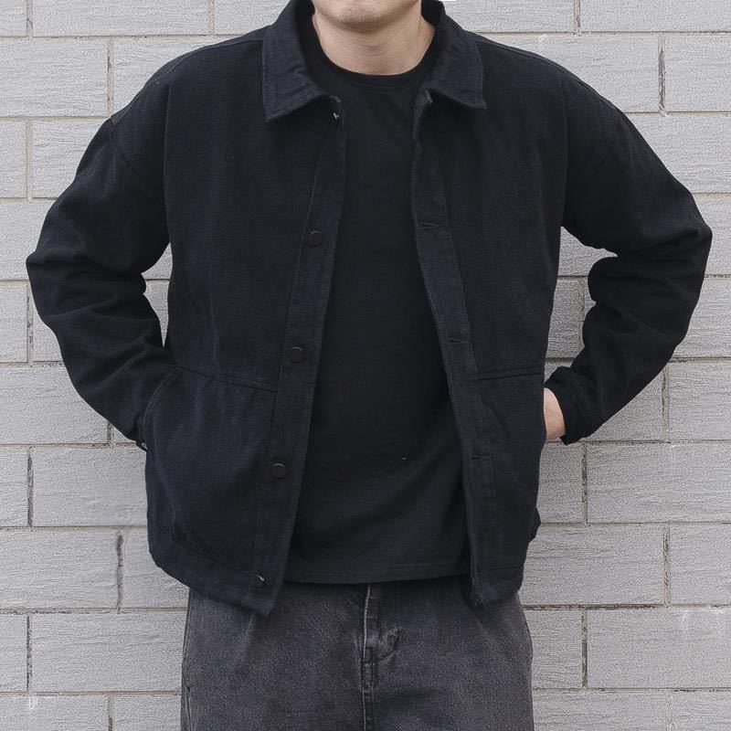 Hugo | Mens Black Denim Workwear Jacket Winter Autumn Overshirt - 1