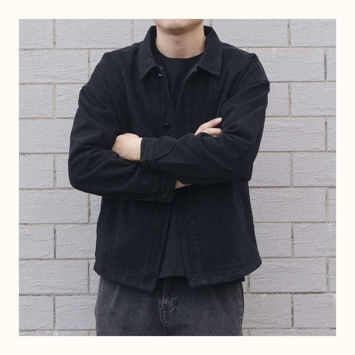 Hugo | Mens Black Denim Workwear Jacket Winter Autumn Overshirt - 2