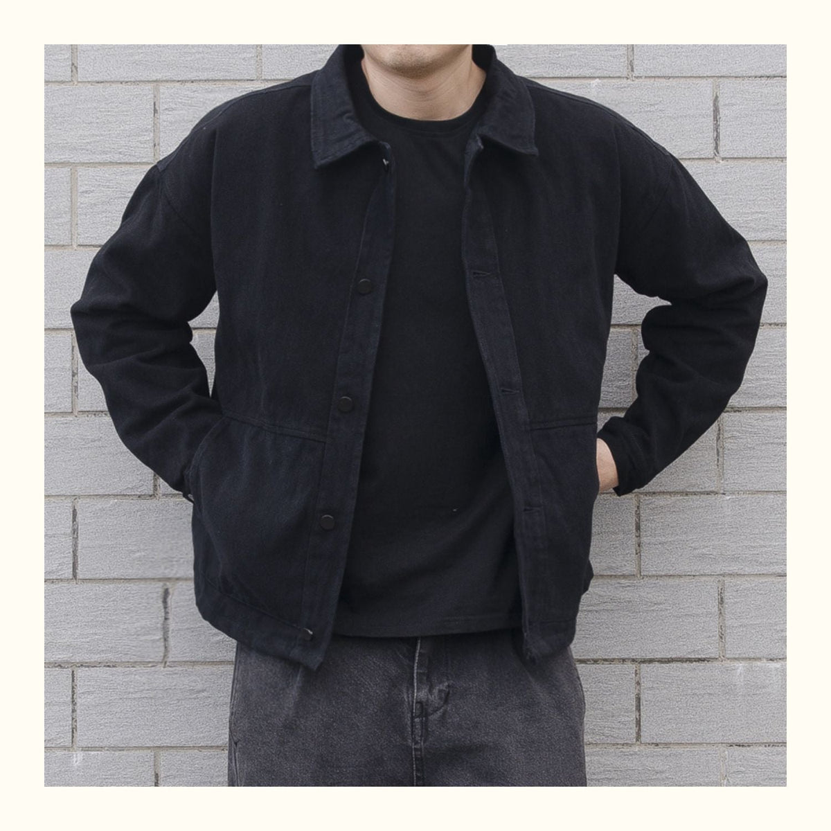 Hugo | Mens Black Denim Workwear Jacket Overshirt