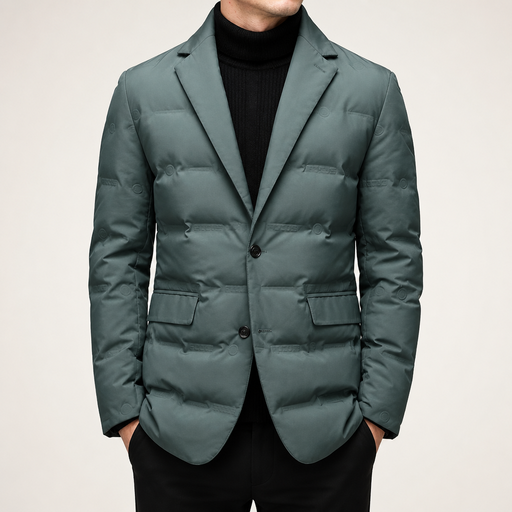 Hugo | Mens Winter Coats Padded Suit Style Detachable Collar Coat, Green