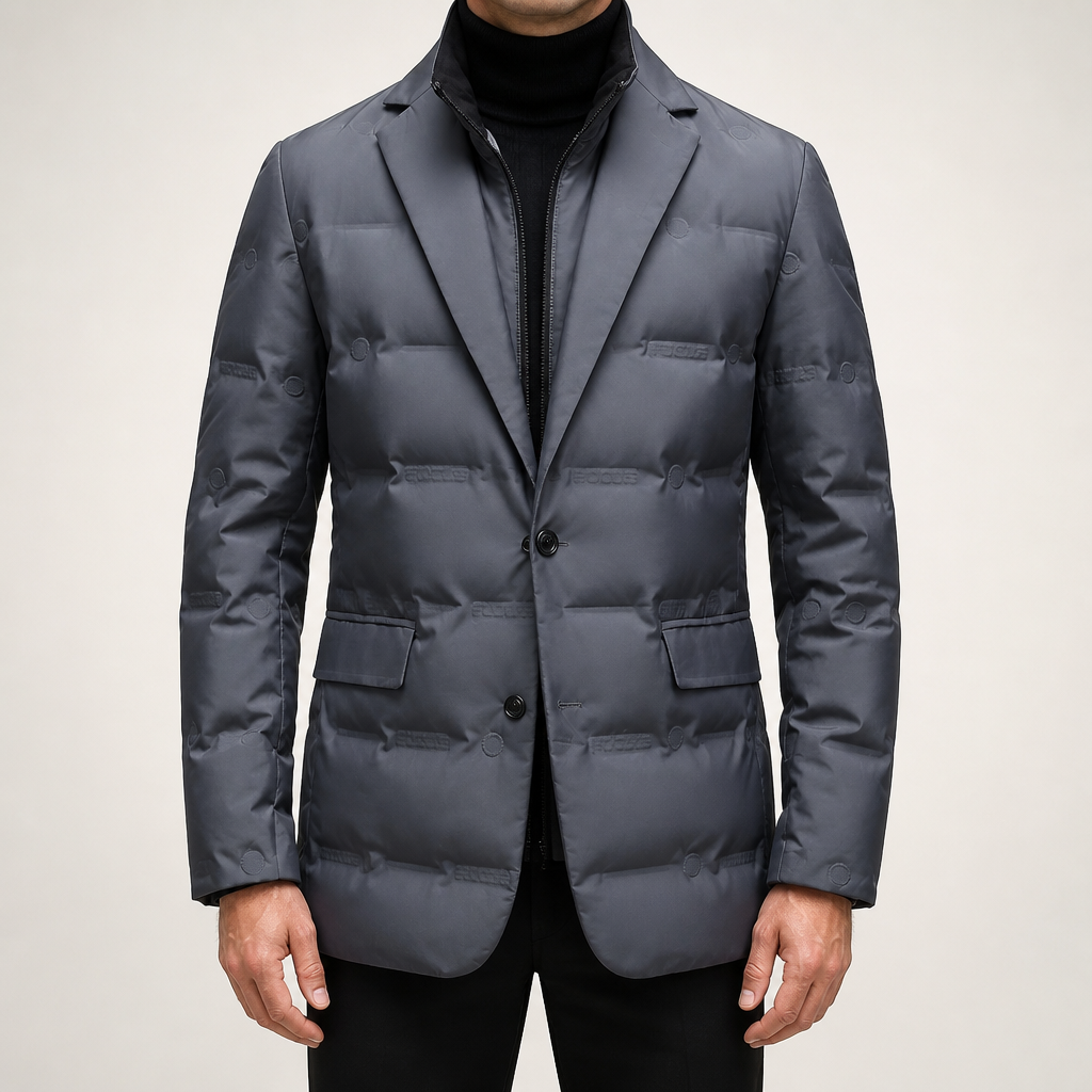 Hugo | Mens Winter Coats Padded Suit Style Detachable Collar Coat, Grey