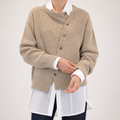 Ilse | Womens Cardigan Knitted Button Round Neck Casual Cardigan, Apricot
