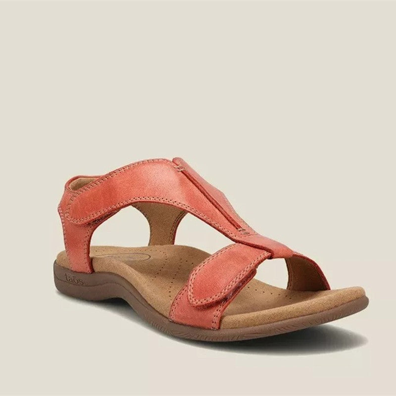Indira | Womens Flat Hook and Loop Massage Beach Sandals - 1