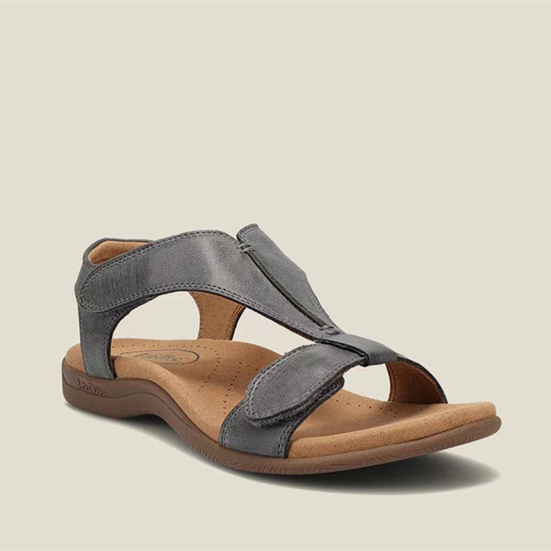 Indira | Womens Flat Hook and Loop Massage Beach Sandals - 2