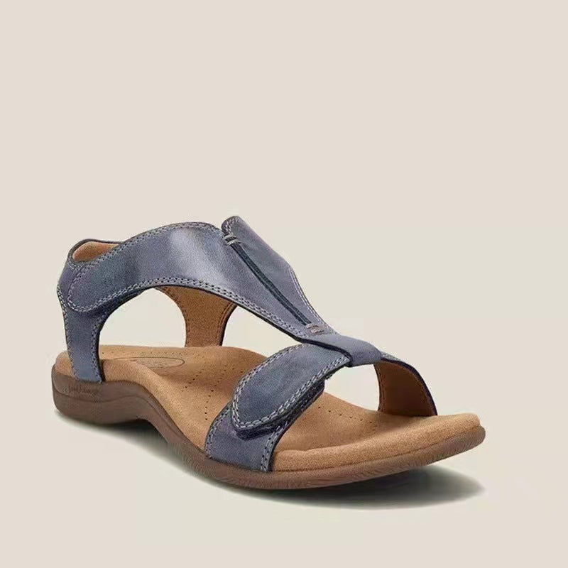 Indira | Womens Flat Hook and Loop Massage Beach Sandals - 4