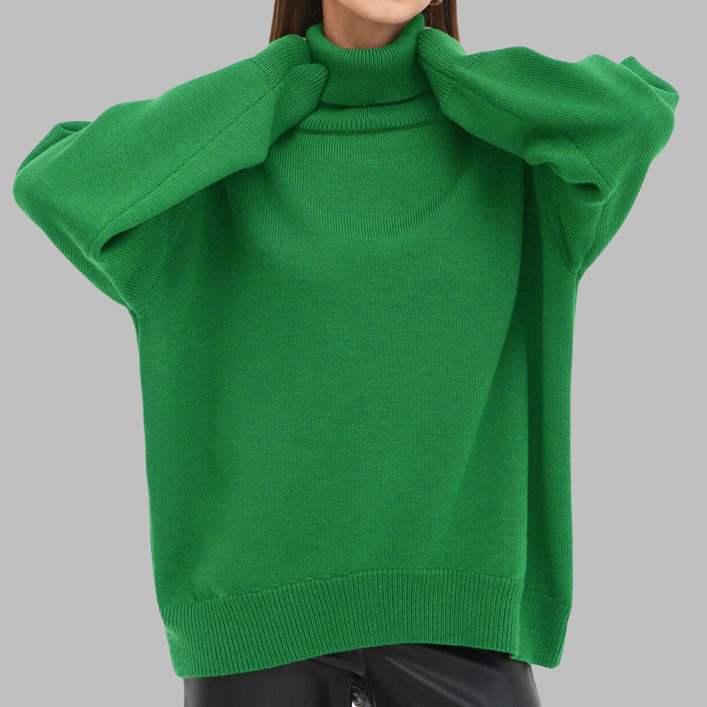 Ingrid | Womens Turtleneck Knitted Jumper - Green