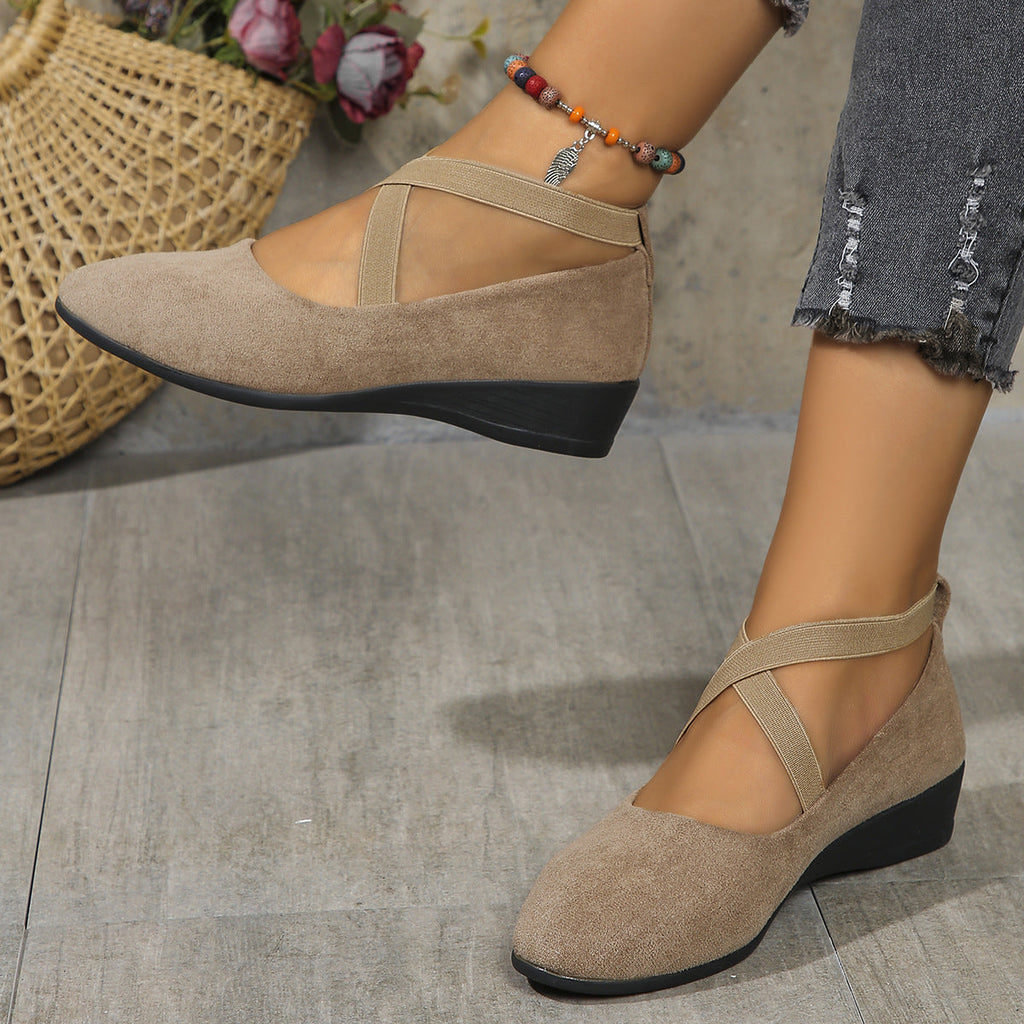Isadora | Womens Pointed Toe Wedge Loafers Casual Shoes - 10