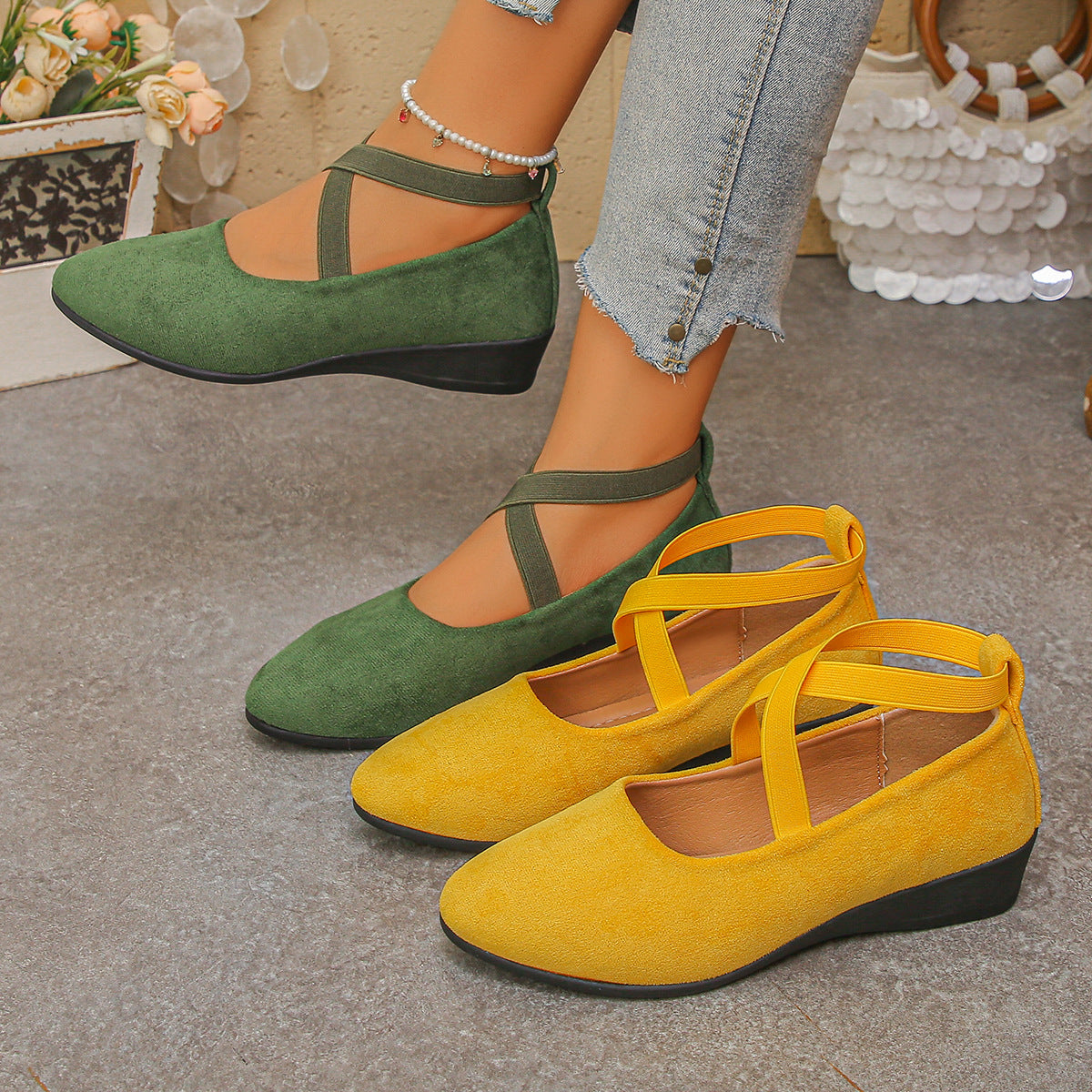 Isadora | Womens Pointed Toe Wedge Loafers Casual Shoes - 11