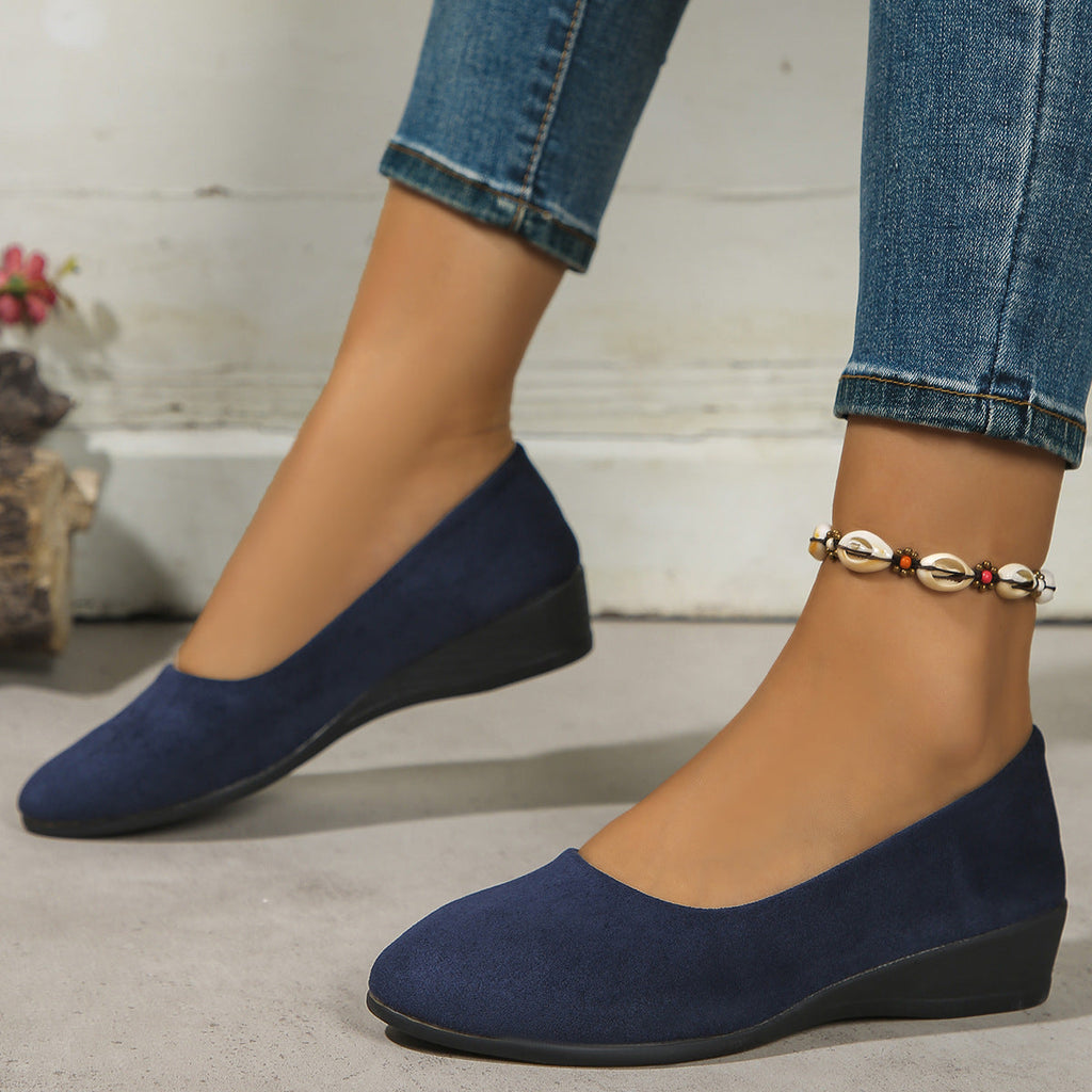 Isadora | Womens Pointed Toe Wedge Loafers Casual Shoes - 6