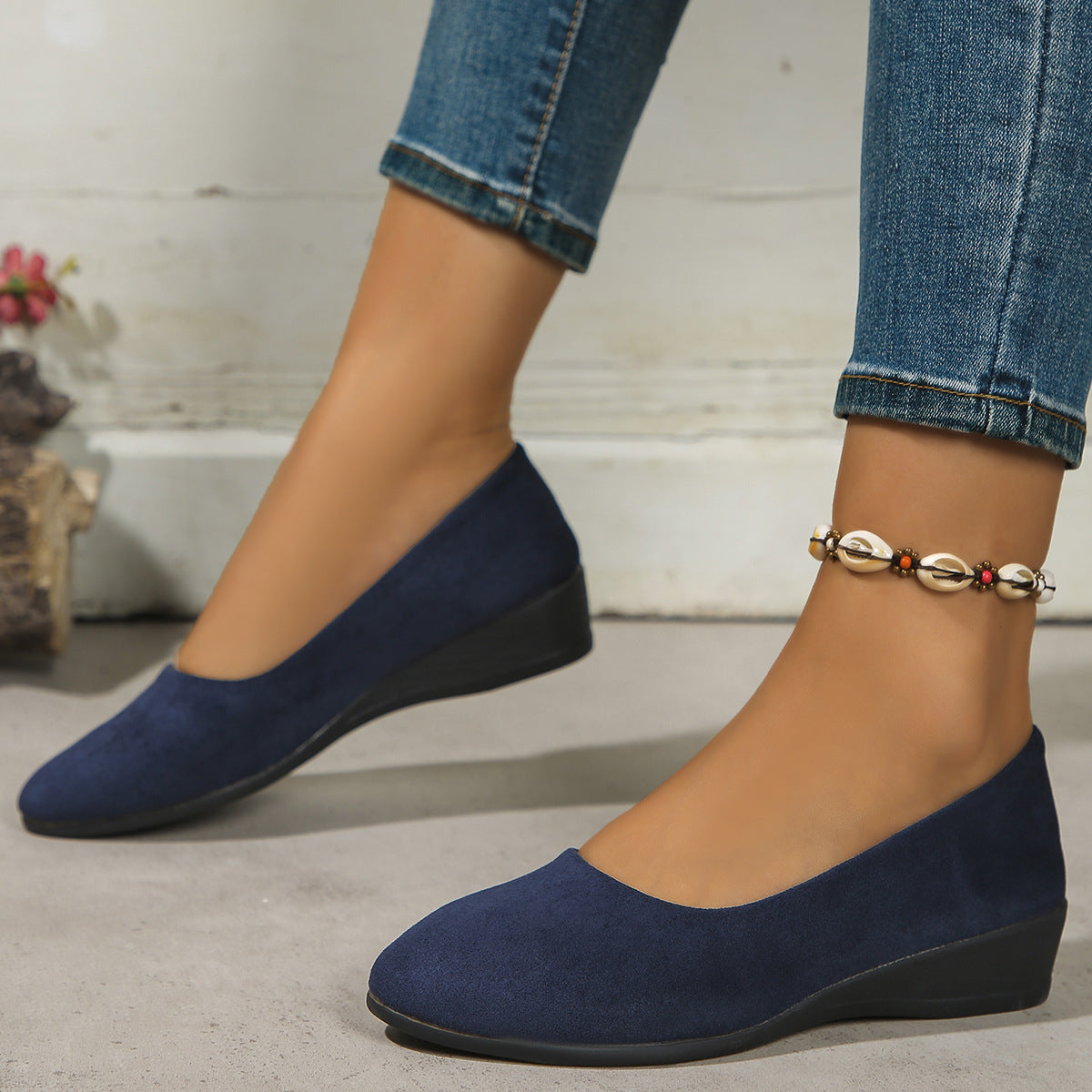 Isadora | Womens Pointed Toe Wedge Loafers Casual Shoes - 6