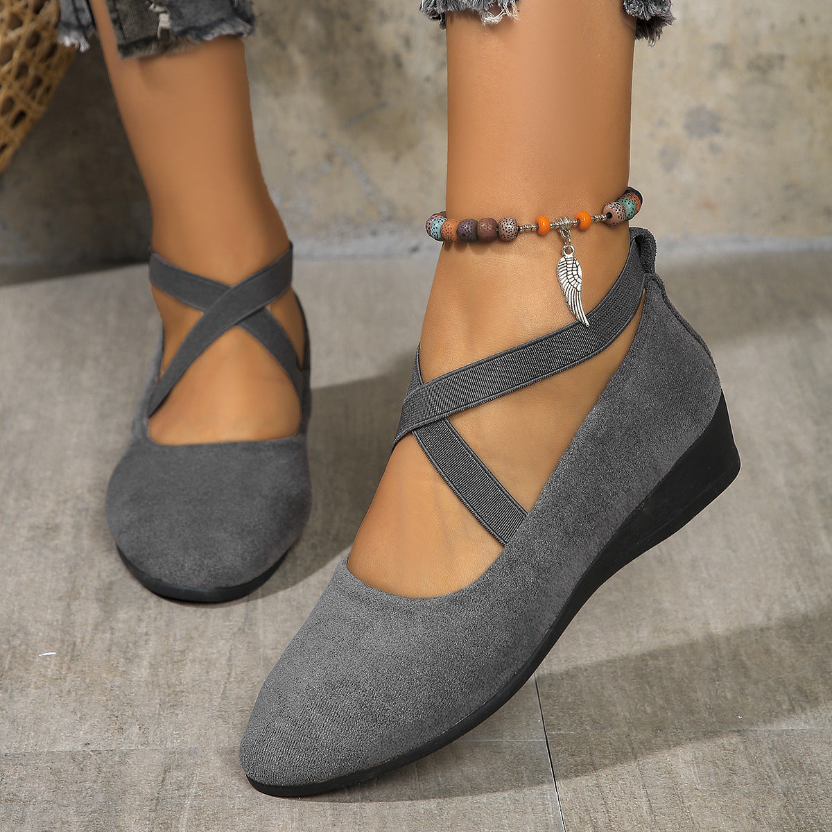 Isadora | Womens Pointed Toe Wedge Loafers Casual Shoes - 9