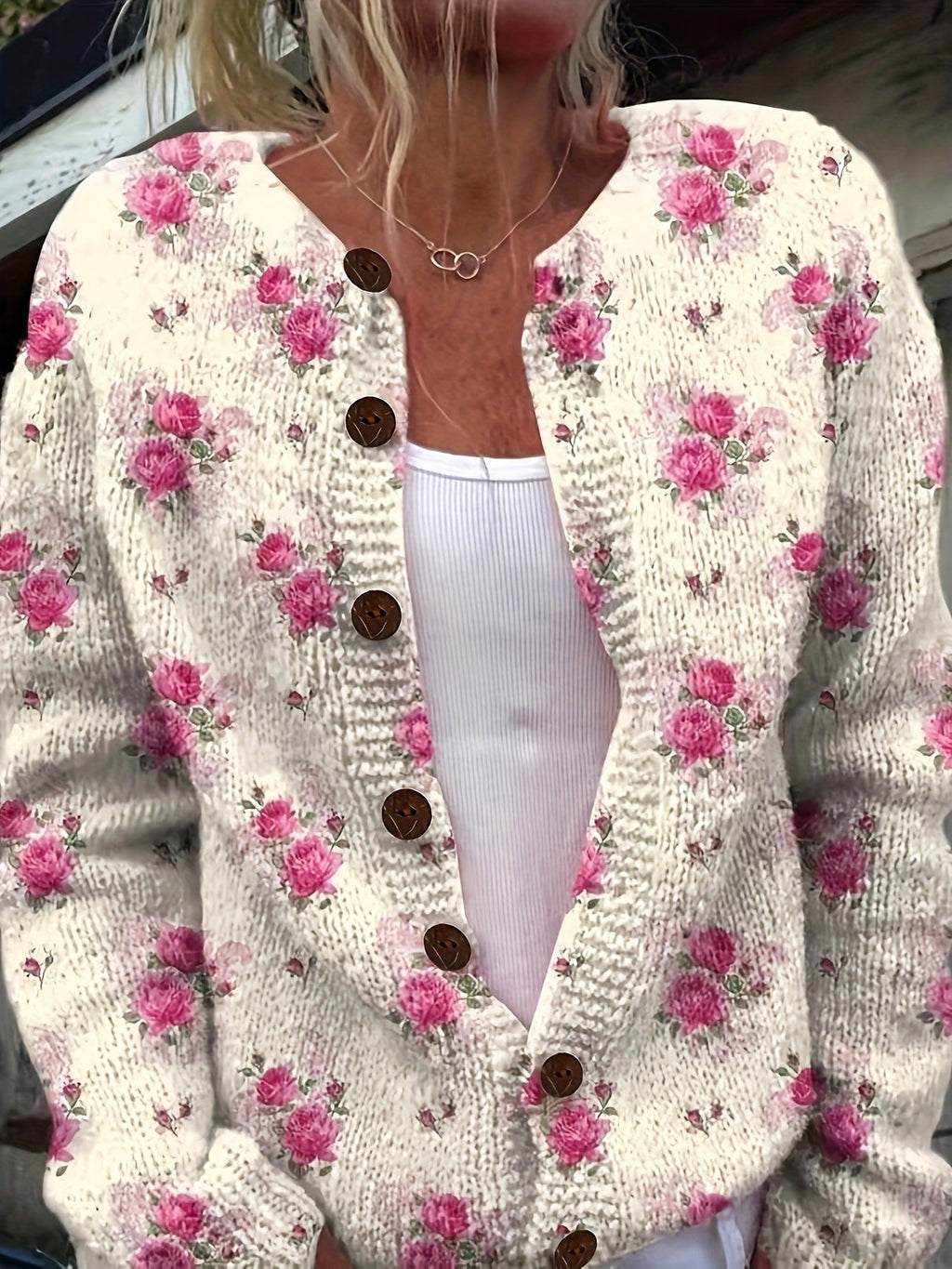 Isolde | Womens Texture Knit Cardigan Single Breasted Jumper Coat - 7