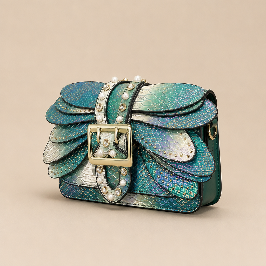 Isolde | Womens Crossbody Bag Chain Shoulder Small Square Bag, Green