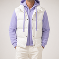 Jasper | Mens Puffer Padded Hooded Quilted Warm Winter Coat, White