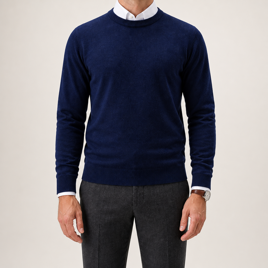 Jethro | Mens Casual Slim Fit Knitted Round Neck Pullover Sweater, Customizable
