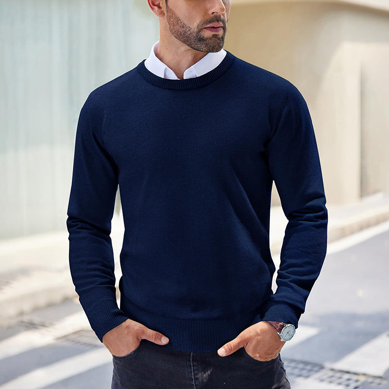 Jethro | Mens Casual Slim Fit Knitted Round Neck Pullover Sweater - Customizable