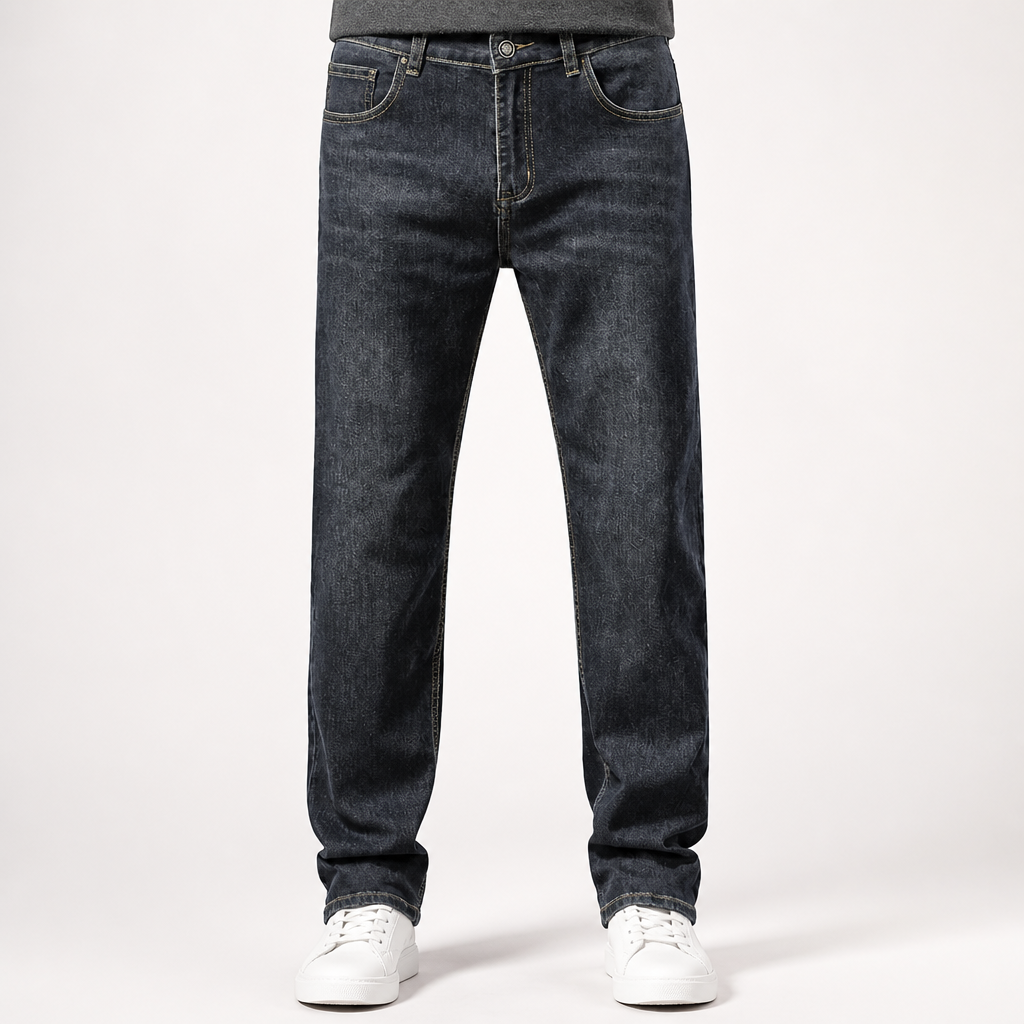 Jules | Mens Straight Leg Loose Washed Retro Jeans, Blue