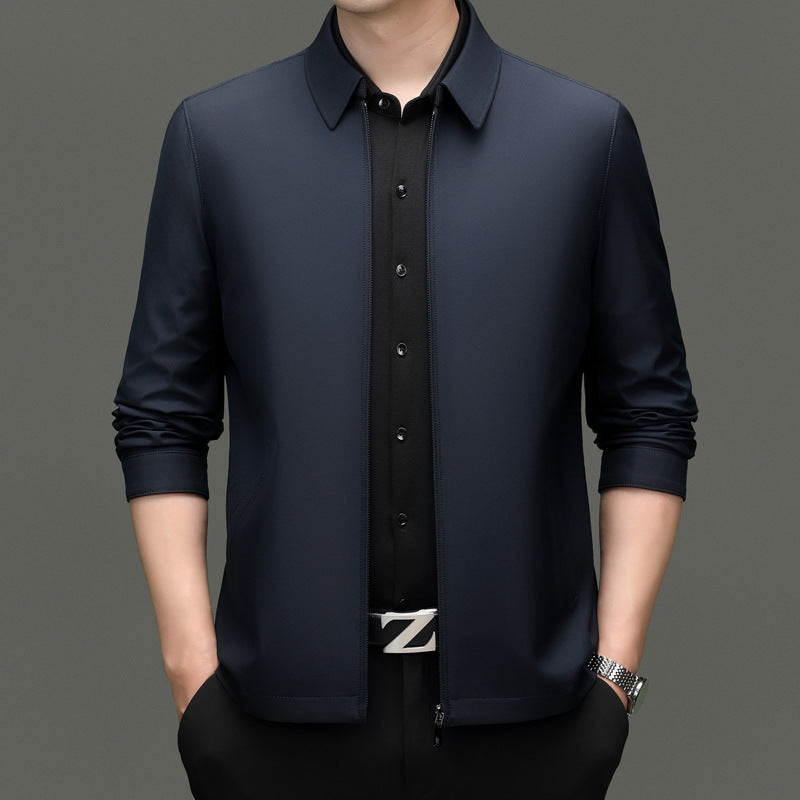 Laurence | Mens Lapel Business Jacket - Navy Blue