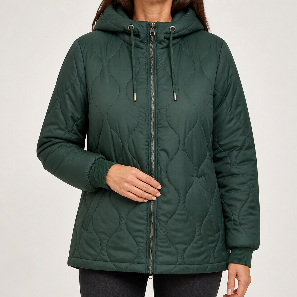 Lavinia | Womens Puffer Jacket Fur Collar Down Warm Winter Coat, Black Gray