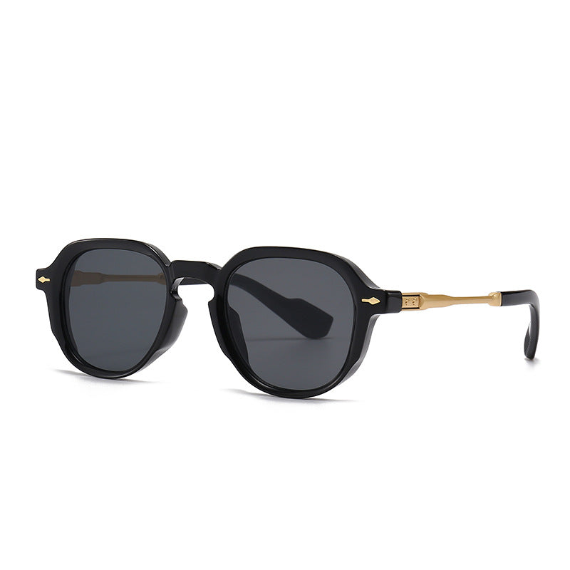 Lennox | Womens Narrow Rectangle Retro Sunglasses - Black