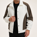 Leopold | Mens Slim Fit Lapel Contrast Stitching Jacket, White