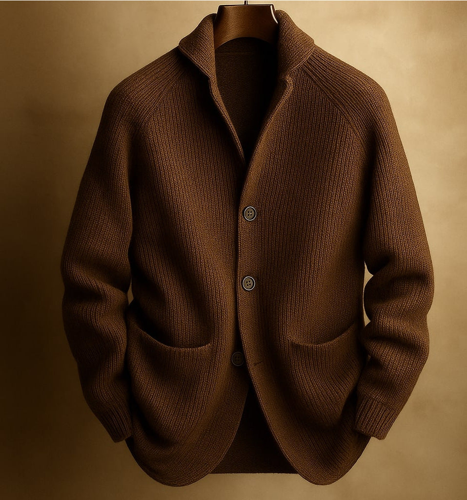 Leopold | Mens Three Button Notch Lapel Cardigan Gentleman Knit - 10