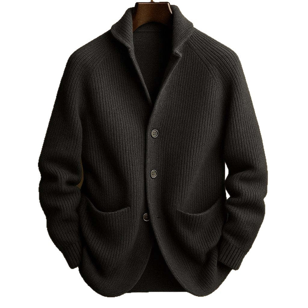 Leopold | Mens Three Button Notch Lapel Cardigan Gentleman Knit - 5