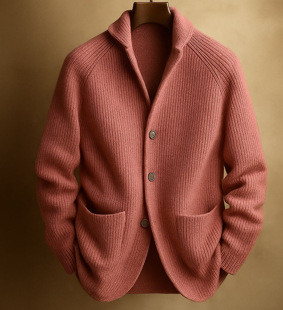 Leopold | Mens Three Button Notch Lapel Cardigan Gentleman Knit - 8