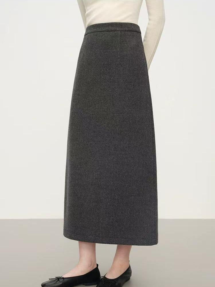 Liesl | Womens Knitted Straight A Line Midi Skirt - 1