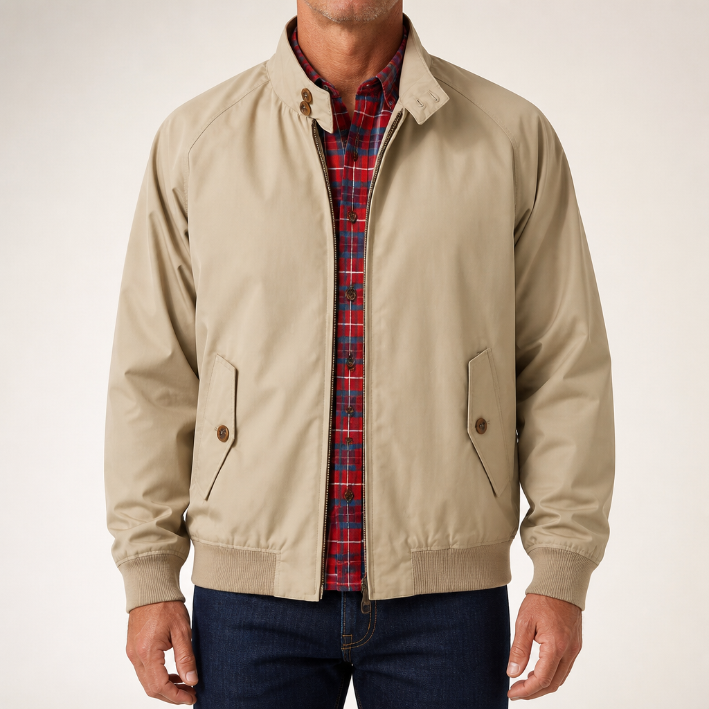Lieve | Mens Jacket Casual Zip Up Outdoor Jacket, Khaki