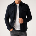 Lionel | Mens Long Sleeve Button Up Shirt Black Jacket, Dark Blue