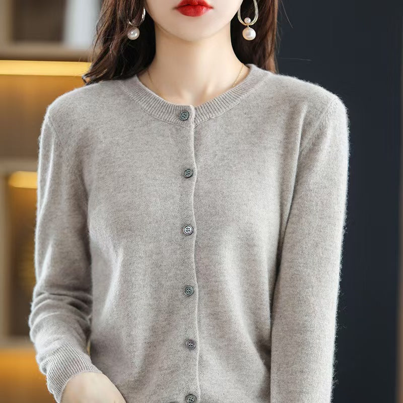 Liv | Womens Round Neck Cropped Knit Cardigan - 8