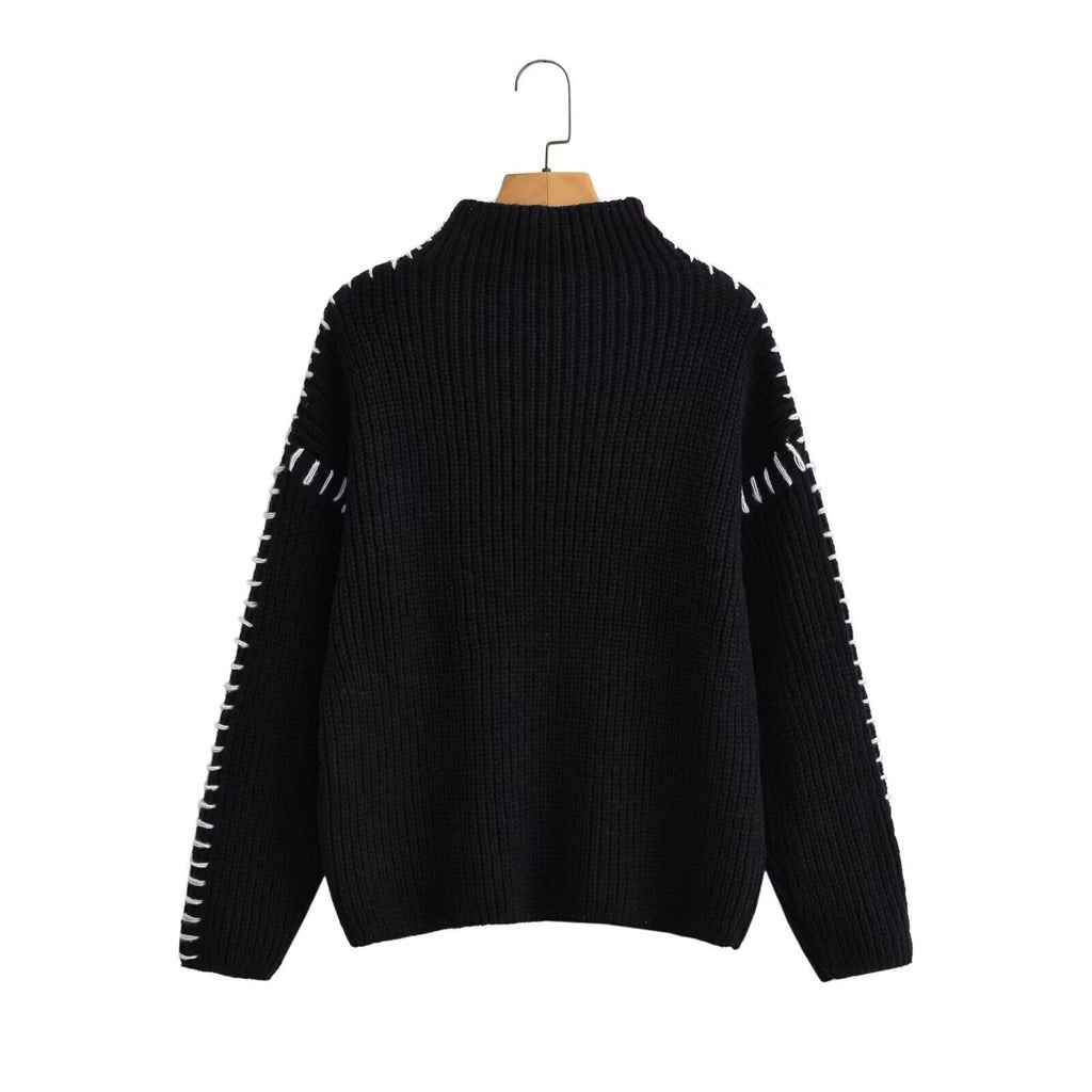 Lucienne | Womens French Style Patchwork Long Sleeve Top - 2
