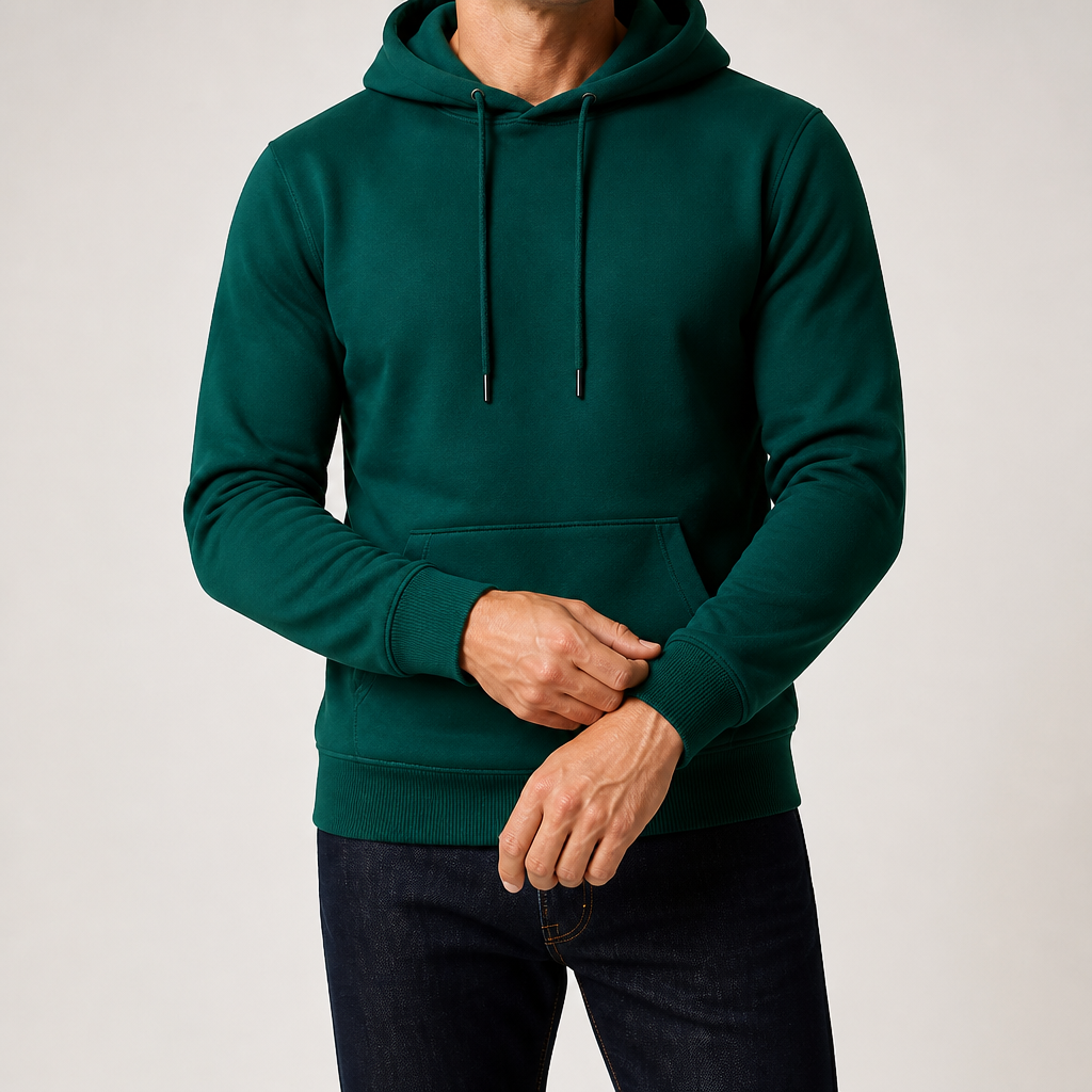 Lucius | Mens Casual Autumn Winter Long Sleeve Pullover Cotton Shirt, Green