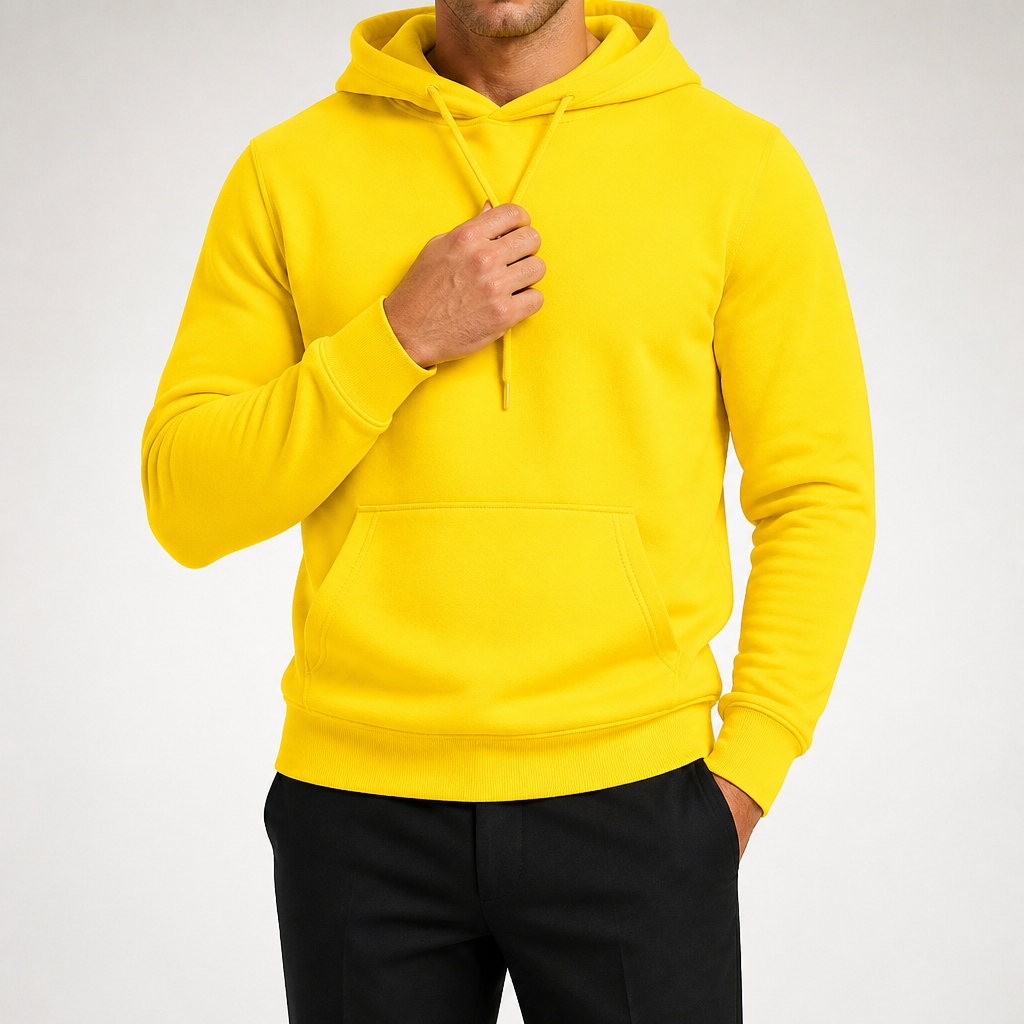 Lucius | Mens Casual Autumn Winter Long Sleeve Pullover Cotton Shirt, Yellow