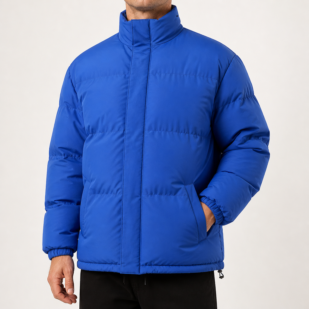 Ludovic | Mens Winter Thickened Padded Wool Lined Warm Jacket, Blue