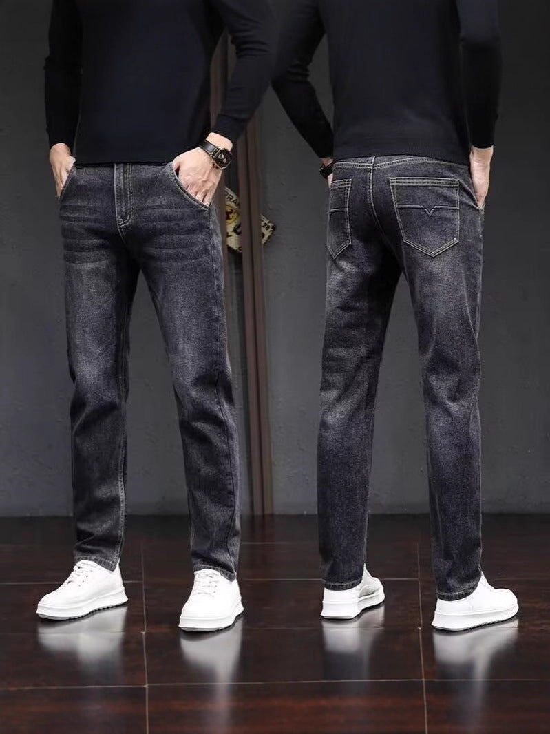 Marcus | Mens Stretch Straight Tapered Jeans