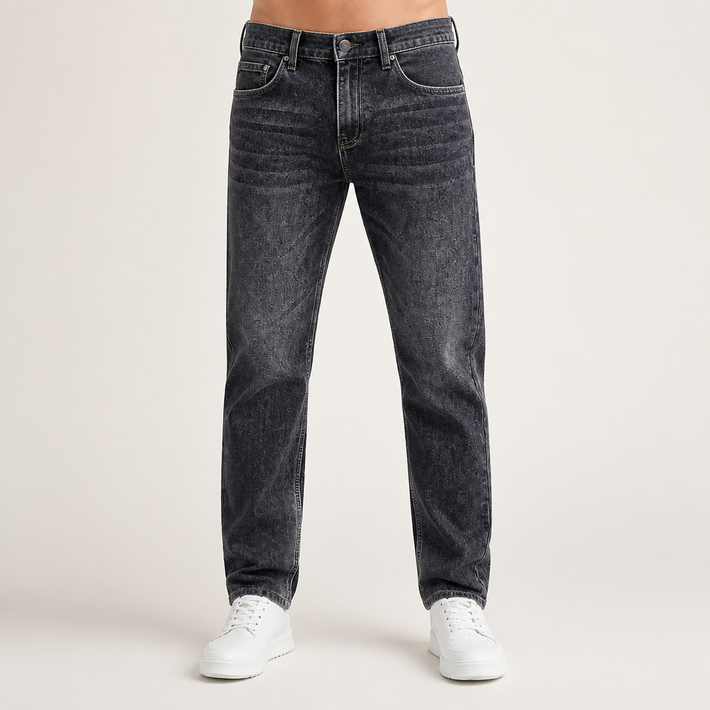 Marcus | Mens Stretch Straight Tapered Slim Fit Jeans, Blue Grey
