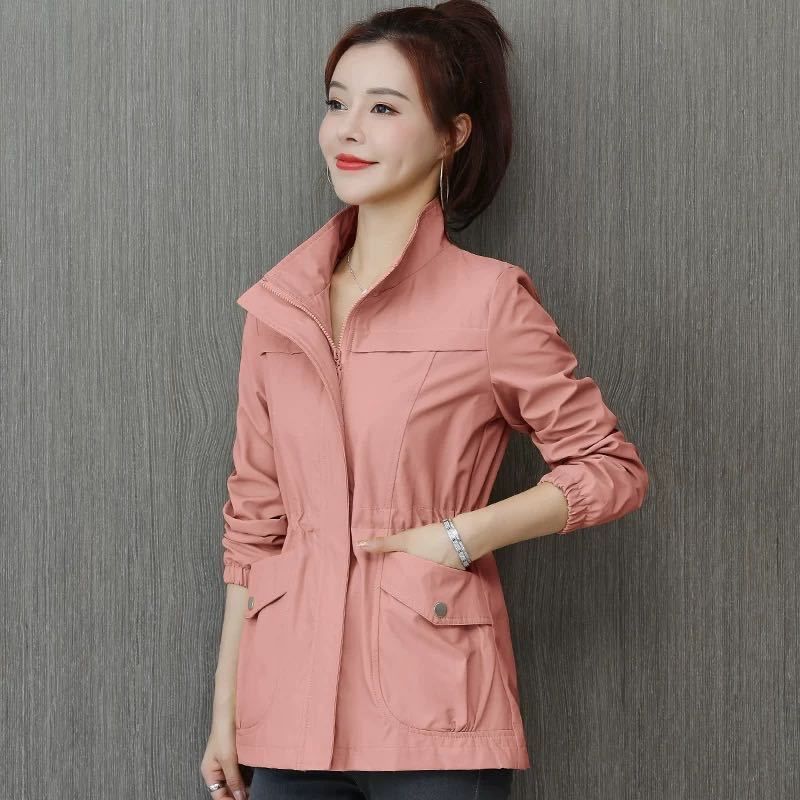 Marguerite | Womens Drawstring Waist Wool Blend Coat - Pink