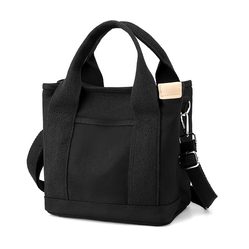 Marlowe | Womens Canvas Shoulder Crossbody Bucket Tote Phone Bag - Black