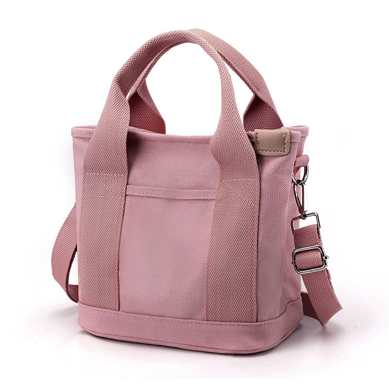 Marlowe | Womens Canvas Shoulder Crossbody Bucket Tote Phone Bag - Pink